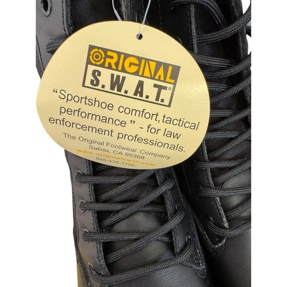 Original S.W.A.T. Classic 9" Tactical Boots Size 10 Black Leather & Cordura Dura - Picture 2 of 11